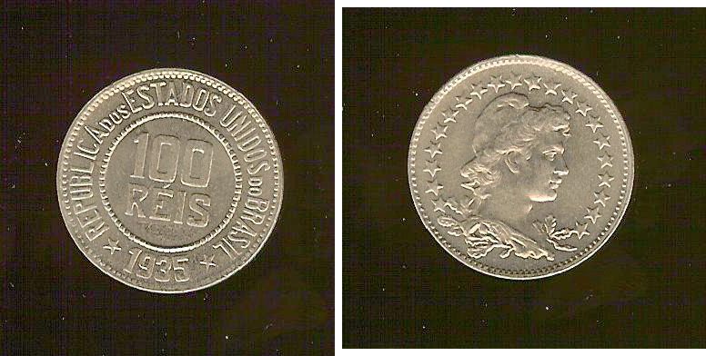 BRÉSIL 100 Reis 1935 SPL+